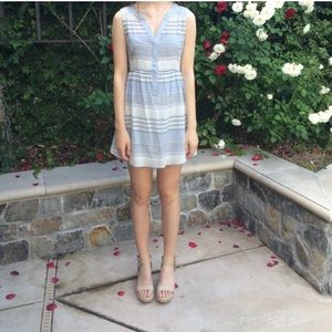 Classic blue, white, & gray cotton dress
